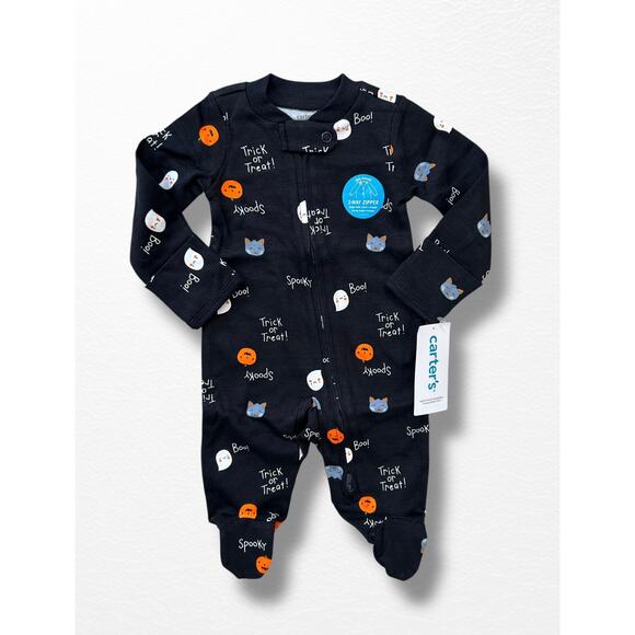 NWT Carter’s Halloween Footed Sleep and Play Coverall, Size NB - Picture 1 of 6